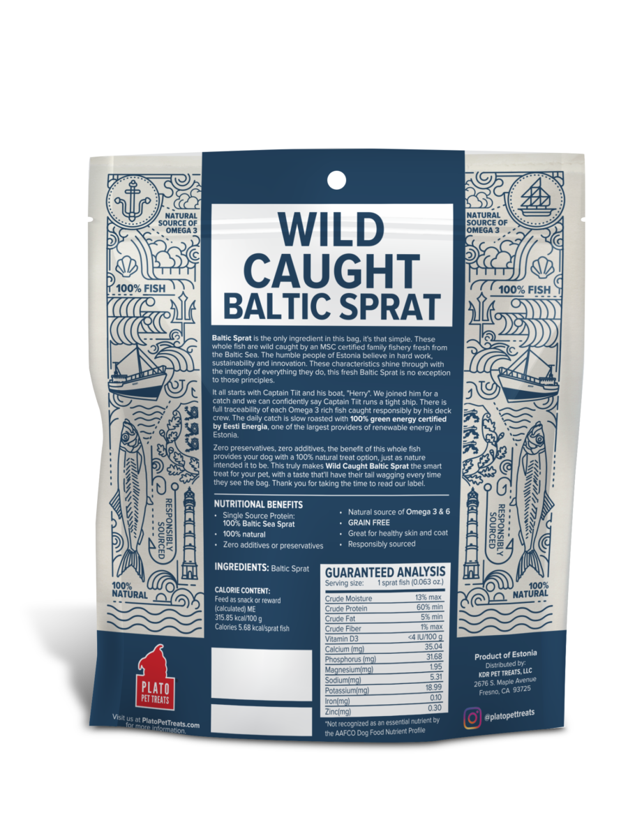 Wild Caught Baltic Sprat Fish Dog Treats - Plato Pet Treats