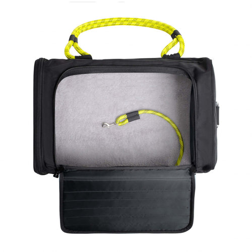 OUT-OF-OFFICE PET CARRIER PRO EDITION: BLACK / YELLOW / LARGE - UP TO 25LBS