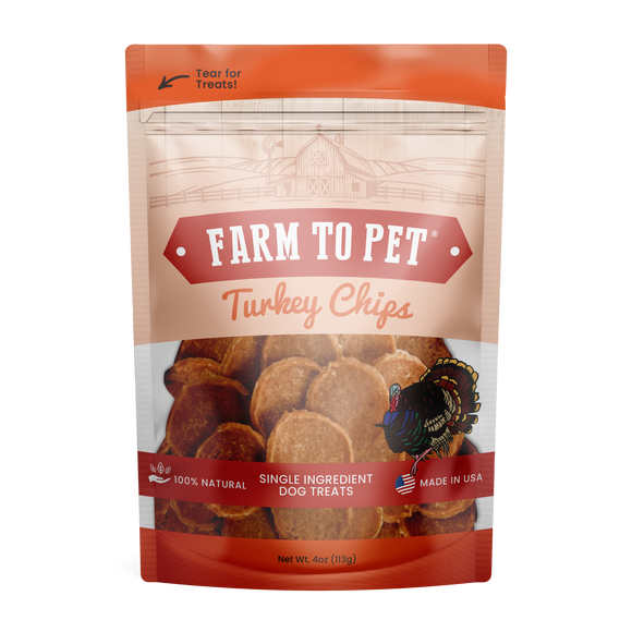 Turkey Chips Dog Treats: 4oz