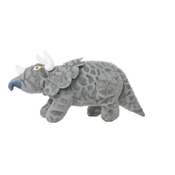 Mighty Dinosaur Triceratops, Plush, Squeaky Dog Toy