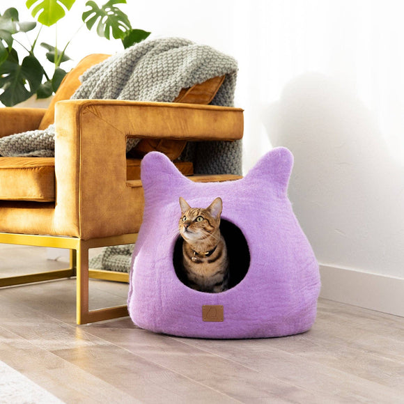 Whimsical Cat Ear Cave Bed - Lilac Purple: Regular