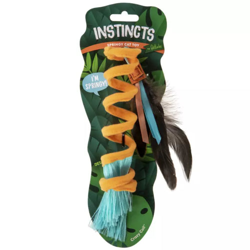 Petlinks® Instincts Crazy Coil™ Springy Cat Toy with Fringe and Detachable Feather Cat Toy (Springy with Fringe and Detachable Feather)