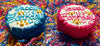 Yappy Barkday Sprinkle Cake dog treats: 3/pink 3/blue / Mini / Happy Bday