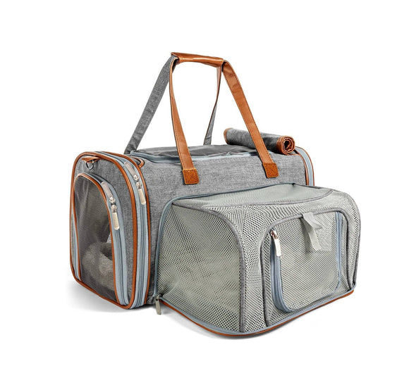 Mr. Peanut's Gold Series Big Apple XL Expandable Pet Carrier: Platinum Gray
