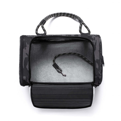 OUT-OF-OFFICE PET CARRIER PRO EDITION: BLACK CAMO / BLACK / LARGE - UP TO 25LBS