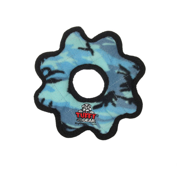 Tuffy Jr Gear Ring - Camo Blue, Durable, Squeaky Dog Toy