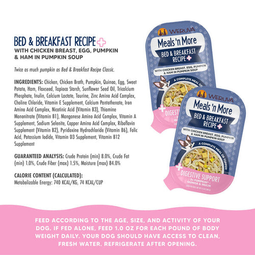 Weruva Meals 'n More Bed and Breakfast Recipe Plus Dog Food (3.5 oz)