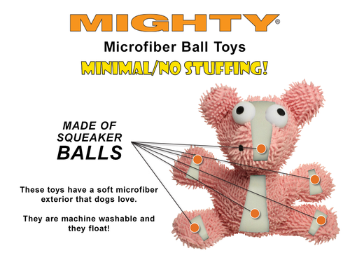 Mighty Jr Microfiber Ball Giraffe, Durable, Squeaky Dog Toy