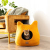 Whimsical Cat Ear Cave Bed - Fire Orange: Regular