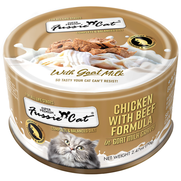 Fussie Cat Chicken with Beef Formula in Goat Milk Gravy Cat Food