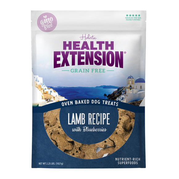 Health Extension Oven Baked Lamb With Blueberries Dog Treats