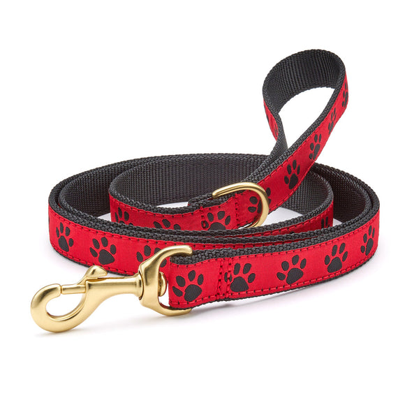 Up Country Red and Black Paw Dog Lead