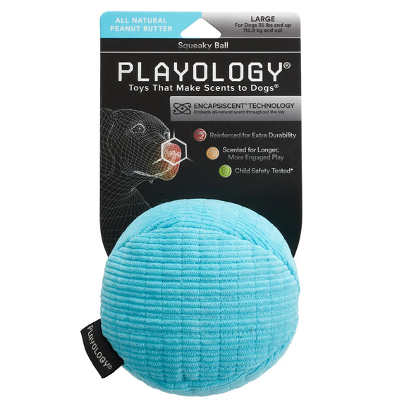 Playology Plush Squeaky Ball Dog Toy (Beef Small)