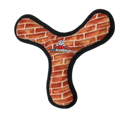 Tuffy® Mega Boomerang Brick Dog Toy (Brick Print)