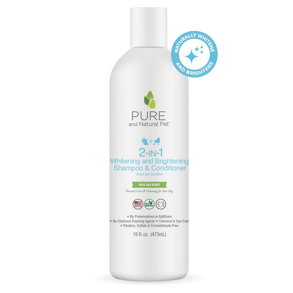 Pure and Natural Pet 2-IN-1 Whitening & Brightening Shampoo & Conditioner (16 oz)