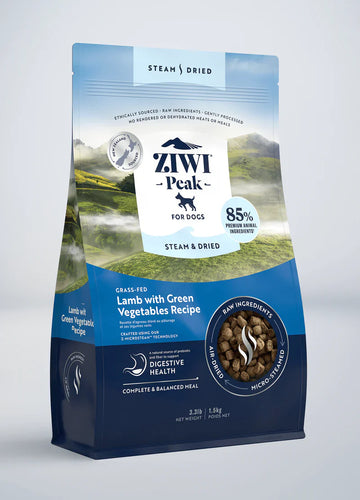 Ziwi Peak Steam Dried Lamb with Green Vegetables for Dogs