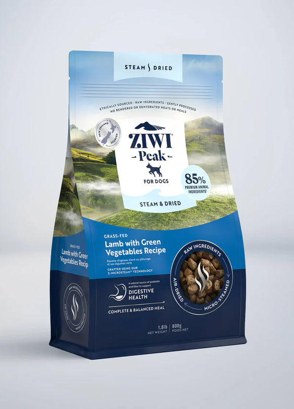 Ziwi Peak Steam Dried Lamb with Green Vegetables for Dogs (1.8 LB)