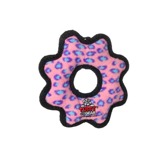 Tuffy Jr Gear Ring - Pink Leopard, Durable, Squeaky Dog Toy