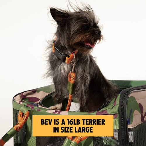 OUT-OF-OFFICE PET CARRIER PRO EDITION: BLACK CAMO / BLACK / LARGE - UP TO 25LBS