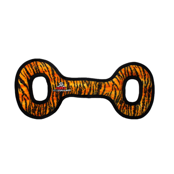 Tuffy Mega Tug Oval Tiger, Durable, Tough, Squeaky Dog Toy