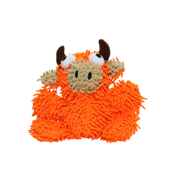 Mighty Jr Microfiber Ball Bull - Orange, Squeaky Dog Toy