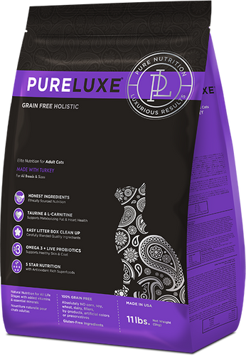 PureLUXE Grain Free Holistic Elite Nutrition Turkey Cat Food