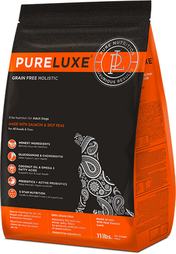 PureLUXE Elite Nutrition Grain Free Holistic Salmon & Split Peas Dog Food