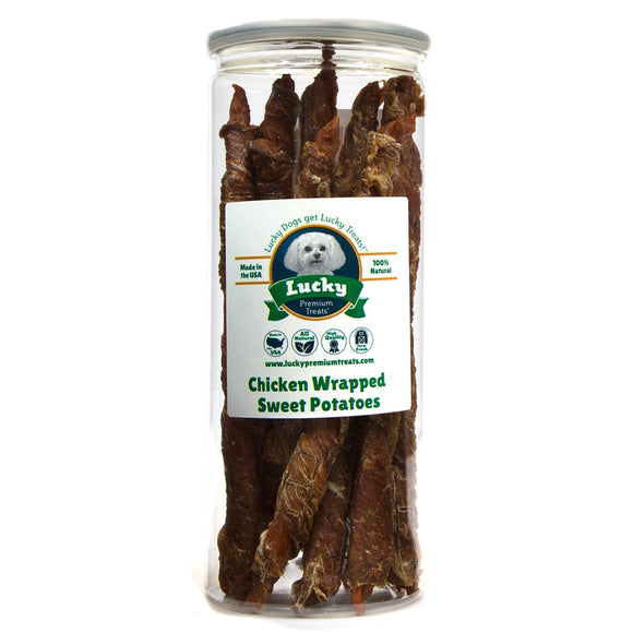 Lucky Chicken Wrapped Sweet Potato Dog Treats
