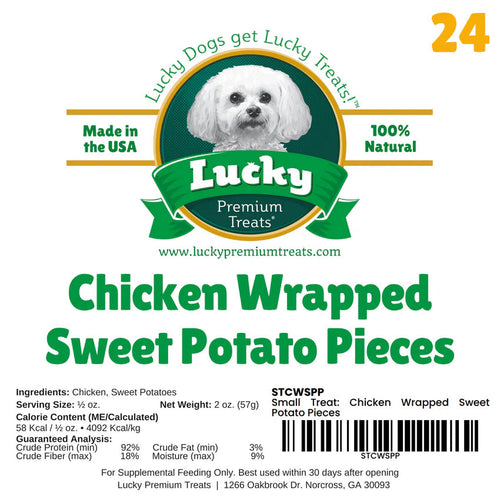 Lucky Small Treat Chicken Wrapped Sweet Potato Pieces Dog Treats