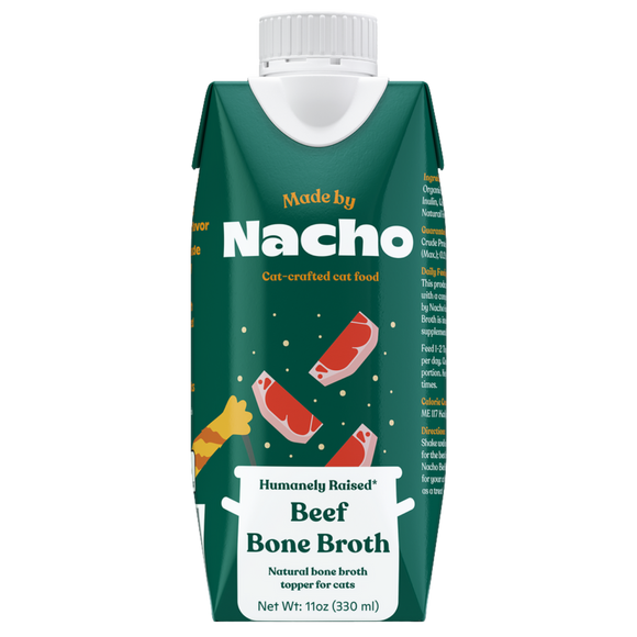 Made By Nacho Humanely Raised Beef Bone Broth Topper Cat Food