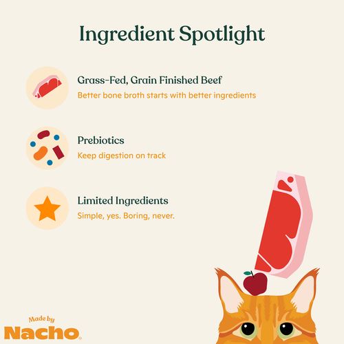 Made By Nacho Humanely Raised Beef Bone Broth Topper Cat Food