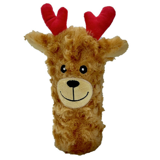 PetLou Christmas Squeaky Reindeer Bottle Dog Toy