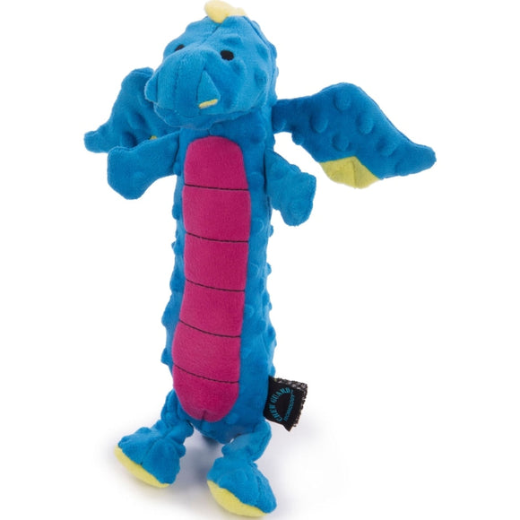 GODOG DRAGON SKINNY DURABLE PLUSH DOG TOY