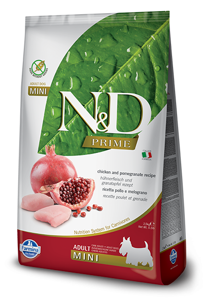 Farmina Prime N&D Natural & Delicious Grain Free Mini Adult Chicken & Pomegranate Dry Dog Food