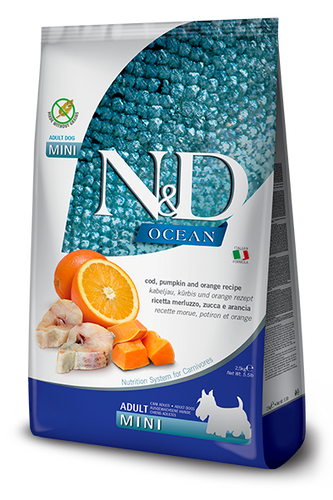 Farmina N&D Ocean Cod & Pumpkin for Adult Dogs Mini Dry Food (15.4 LB)