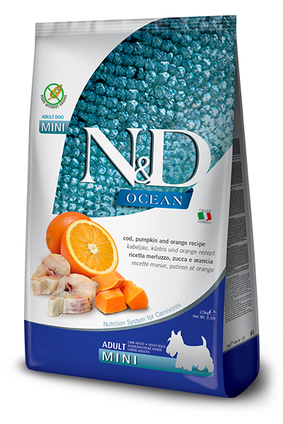 Farmina N&D Ocean Cod & Pumpkin for Adult Dogs Mini Dry Food (15.4 LB)