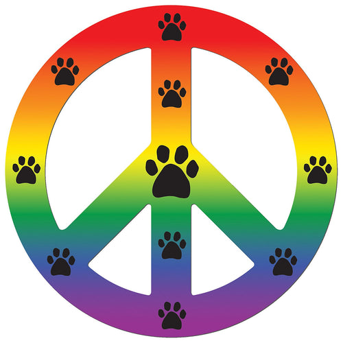 Imagine This Magnet Peace Dog Rainbow, Small