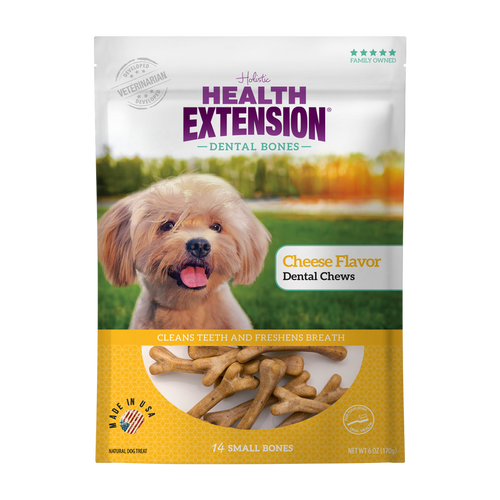 Health Extension Cheese Flavor Dental Bone Dog Treats (14 Small Bones)