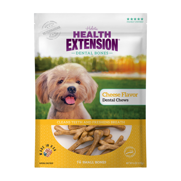 Health Extension Cheese Flavor Dental Bone Dog Treats (14 Small Bones)
