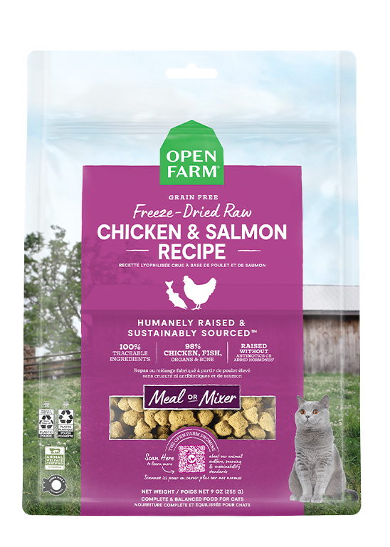 Open Farm Chicken & Salmon Freeze Dried Raw Cat Food (3.5 oz)