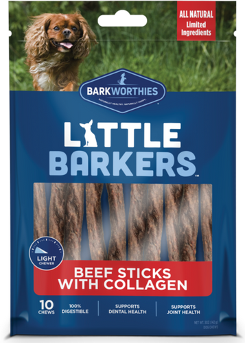 Barkworthies Little Barkers Beef Sticks with Collagen Dog Treats