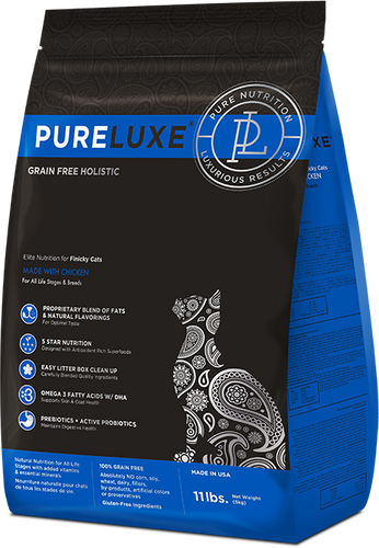 PureLUXE Grain Free Holistic Elite Nutrition for Finicky Cats Chicken Cat Food