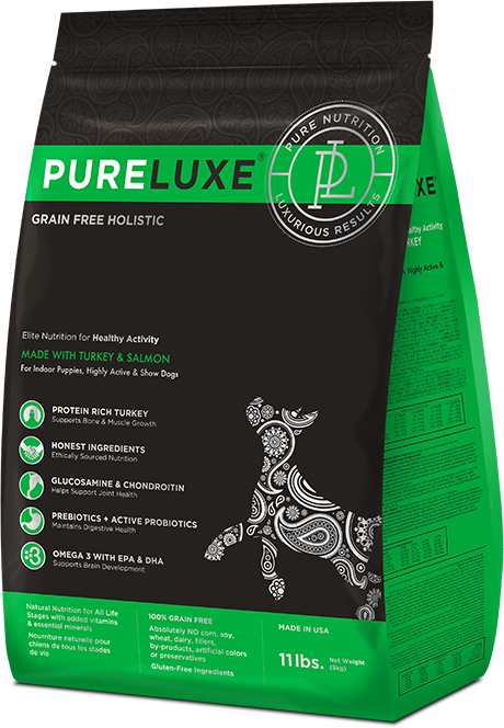 PureLUXE Elite Nutrition Grain Free Holistic Turkey & Split Peas Healthy Activity Dog Food