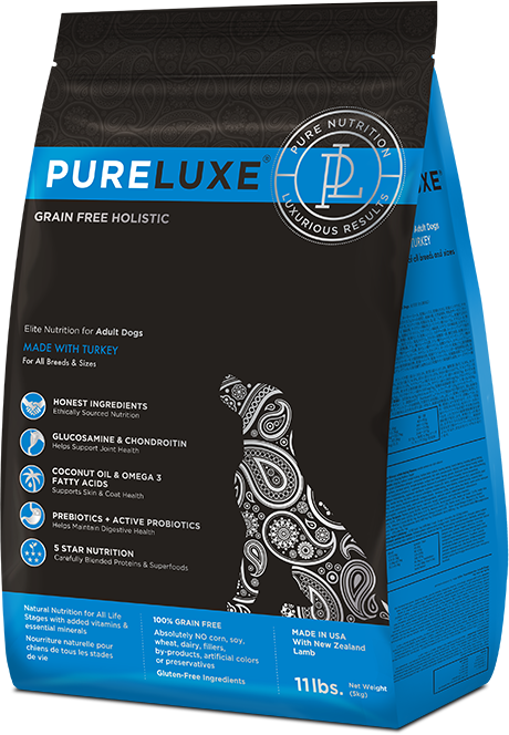 PureLUXE Elite Nutrition Grain Free Holistic Turkey Dog Food