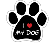 Imagine This I Love My Dog Paw Shaped Car Magnet