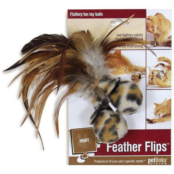 FEATHER FLIPS FEATHERED BALL CAT TOY